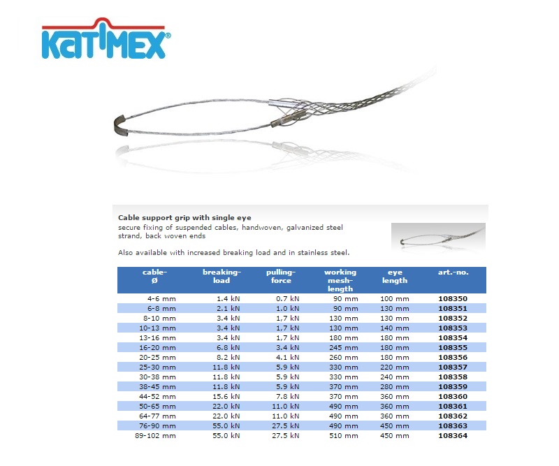 Kabel-hangkous 64-77 mm met zijtrekoog en openvoorzijde | DKMTools - DKM Tools