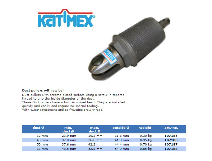 Inschroef trekkop Ø 23,9-29,2 mm met geïntegreerde swivel