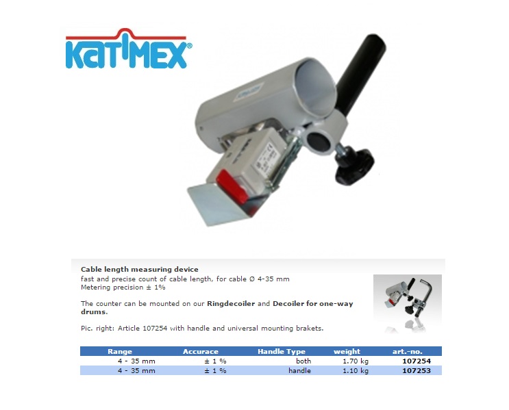 Kabel lengte meter Ø 4-35 mm hendel