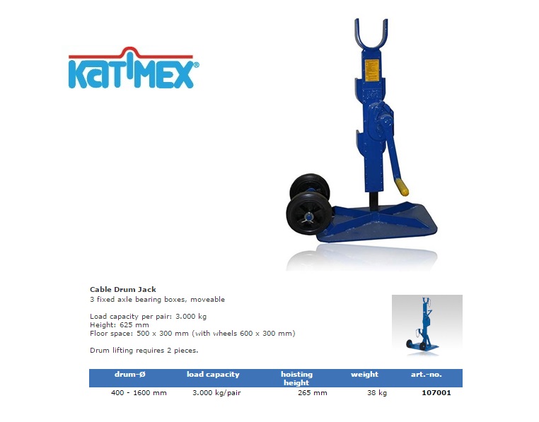 Katimex Vijzel voor trommels tot 10.000 kg | DKMTools - DKM Tools