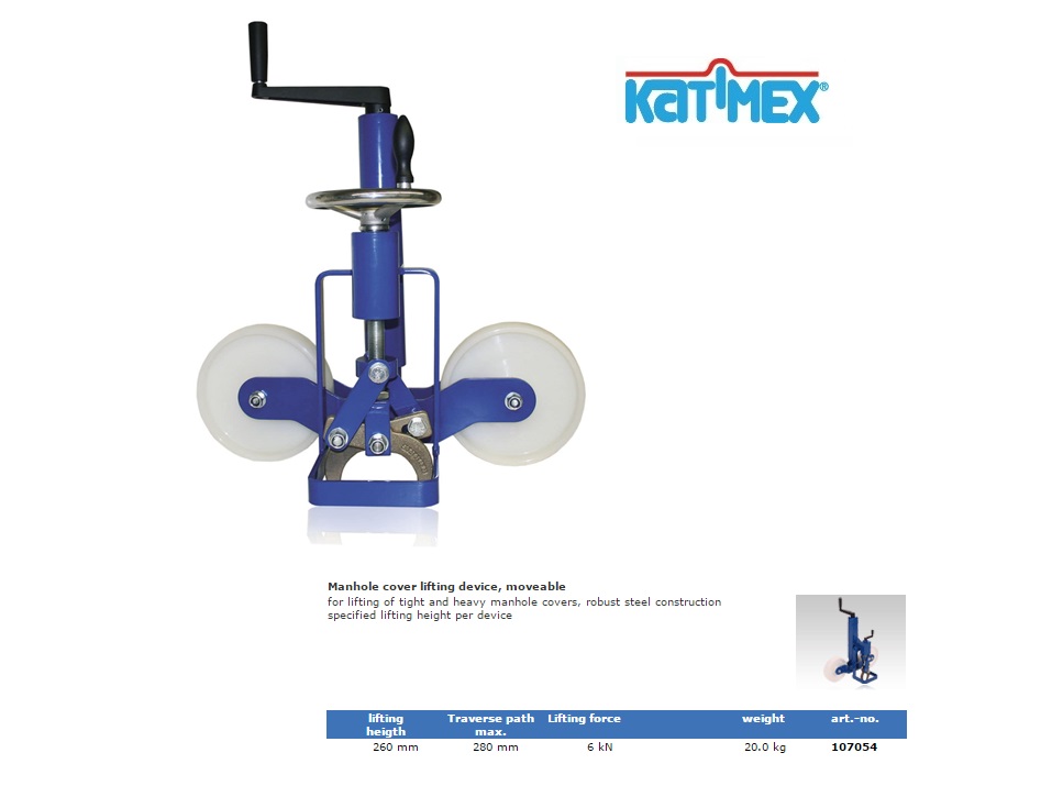 Mobiele Putdeksel lifter 260 mm hoogte