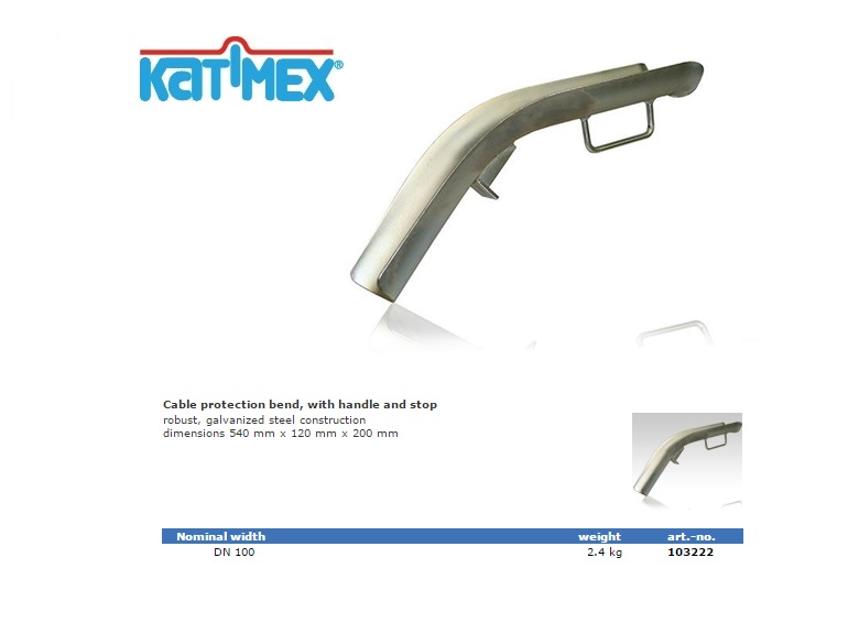 Katimex Kabelbeschermingsboog, met greep en stop 54x12x20cm DN 100