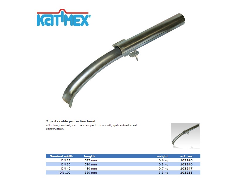Katimex Kabelbeschermingsboog, kantelbaar 55x20x17cm DN 100 | DKMTools - DKM Tools