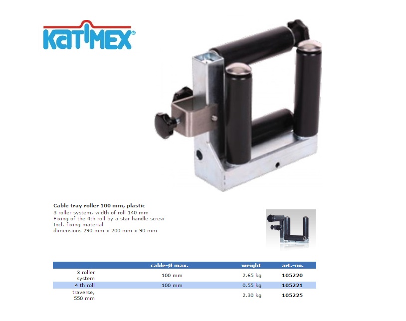 Kabelgeleider 3 roller systeem 75 mm | DKMTools - DKM Tools