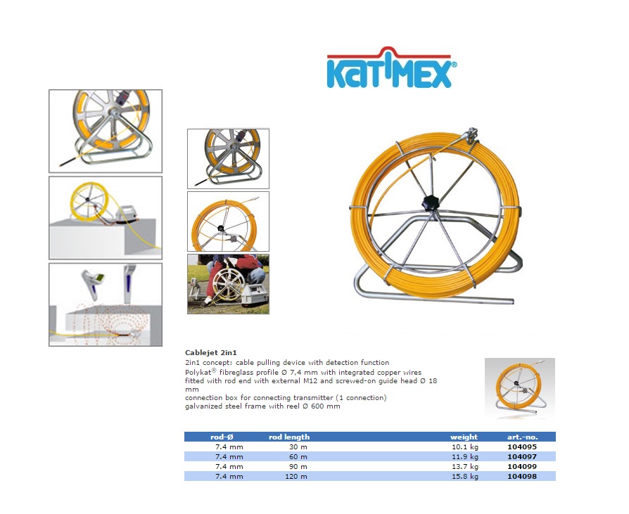 Kabeljet 2in1 Ø 7.4 mm 30 m