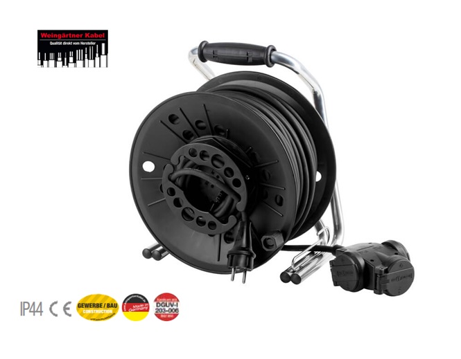 TOP-LINE Haspel met verdeelblok, 230V, 25m H07RN-F 3G1.5