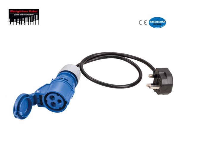 CEE verloopkabel engels H05VV-F 3G1.5 1,5m