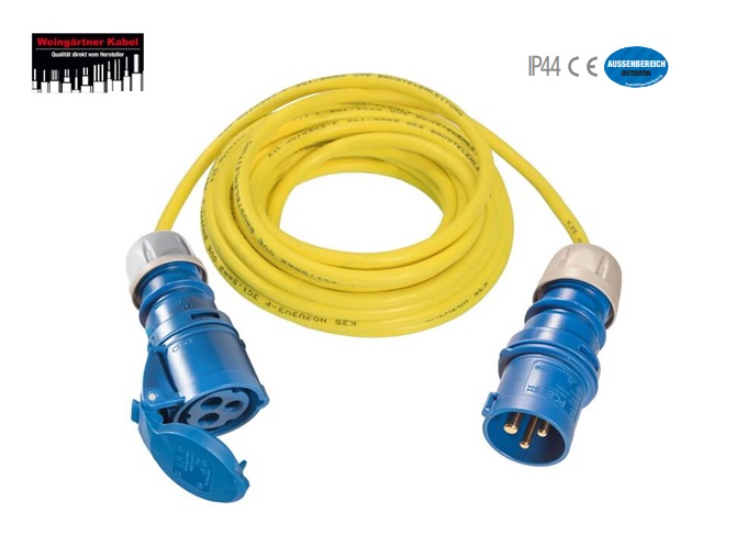 CEE gepantserde verlengkabel 230 V K35 AT-N07 V3V3-F 3G1.5, 3-polig 10mtr