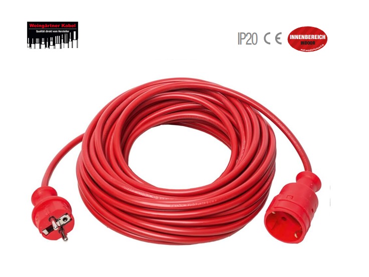 Kunststof-Kabel Rood H05VV-F 3G1.5 230 V 16 A 10m