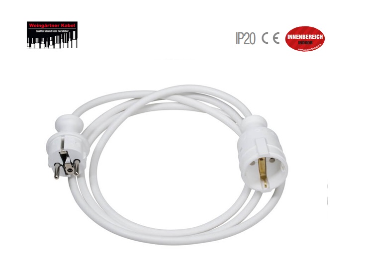 Kunststof-Kabel Wit H05VV-F 3G1.5 230 V 16 A, 2m