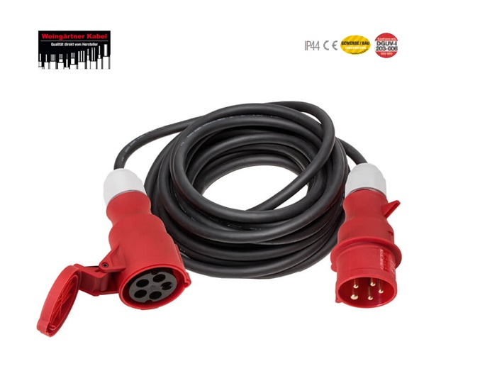 Krachtstroomkabel CEE 400 V 32 amp IP44 H07RN-F 5G4 5m