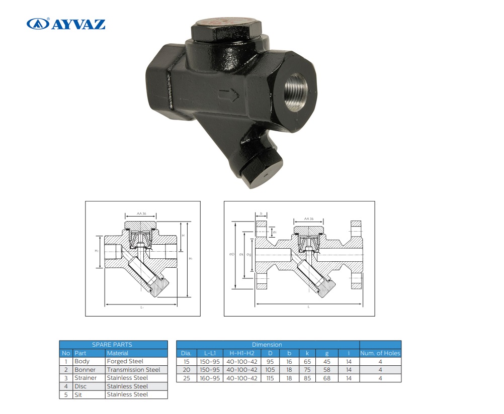 Thermodynamische condenspot TDK 45 BSP 1/2