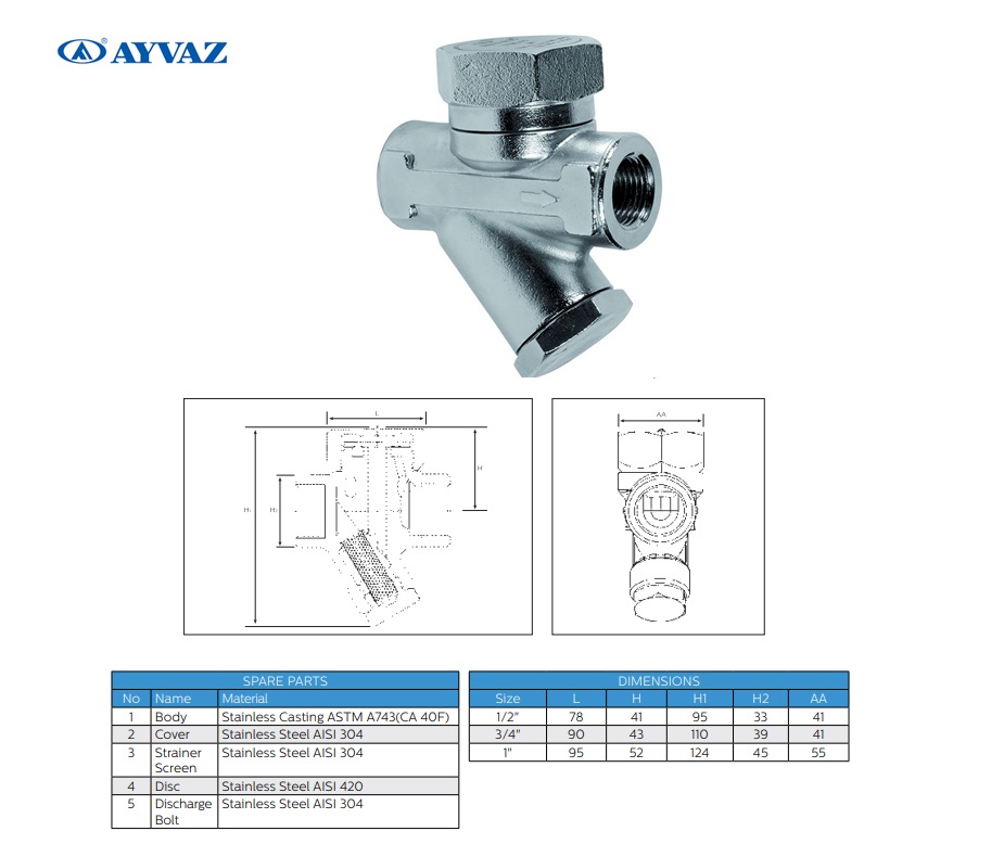 RVS Thermodynamische condenspot TDK 71 BSP 1/2