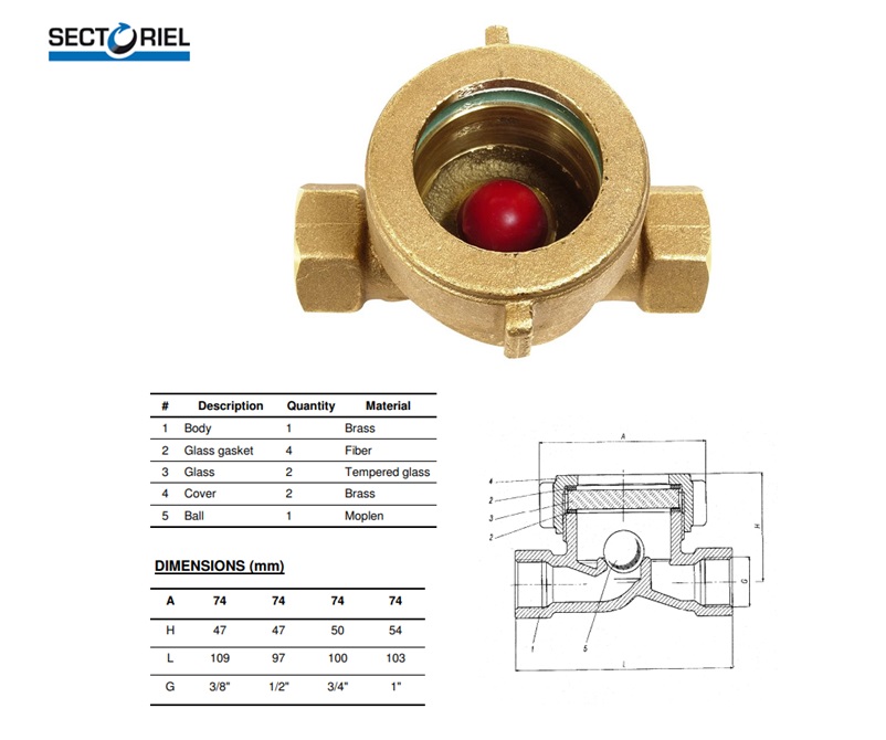 Flowmeter met kijkglas C 158 BSP 1/2