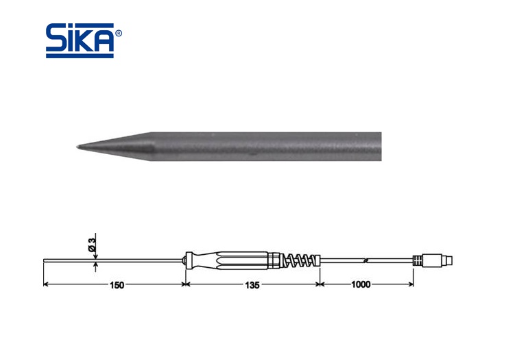 SIKA GES401 spike sensor L=150x3mm -50/+400 C, Pt100 (4-wire)