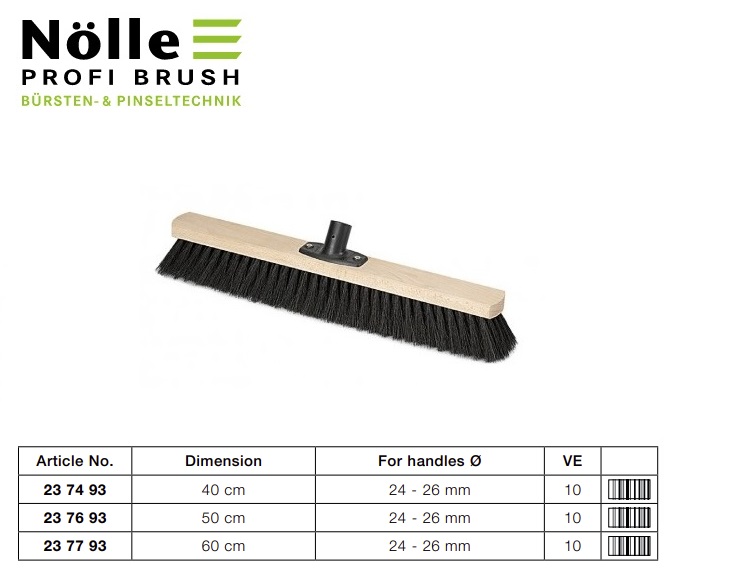 Zaalbezem 60 cm natuurlijk haar met steel gat. | DKMTools - DKM Tools