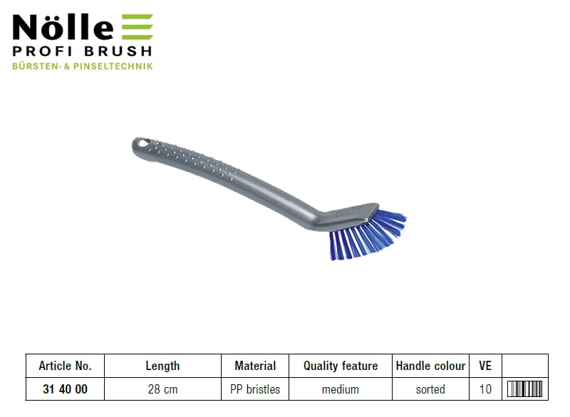 Spoelborstel 28 cm rechthoekige kop grijs