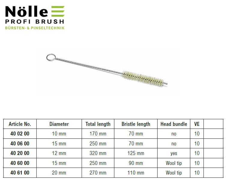 Pipet en reageerbuis borstel 15 mm  met wollen kant | DKMTools - DKM Tools