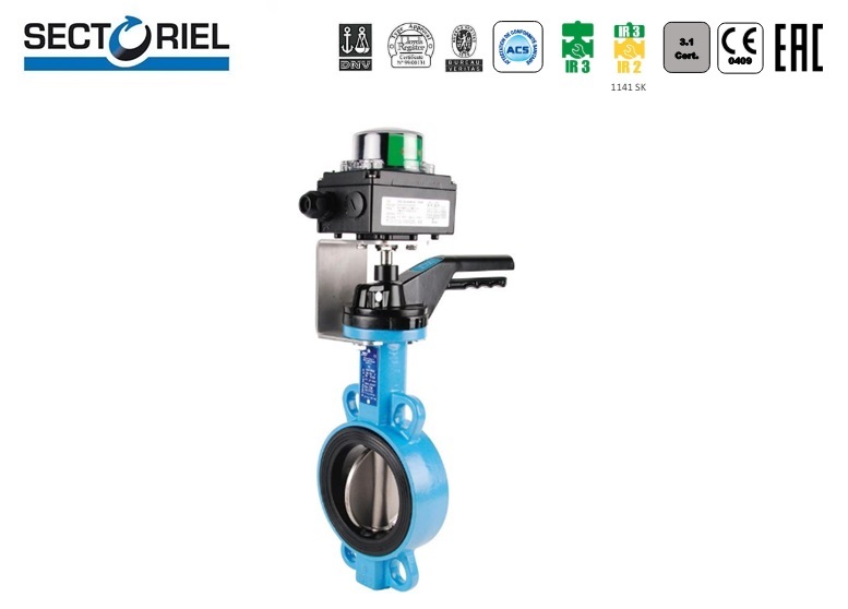 Vlinderklep 1150 DN40 + SF012 GGG50/CF8M/EPDM / Mechanisch LSB IP67
