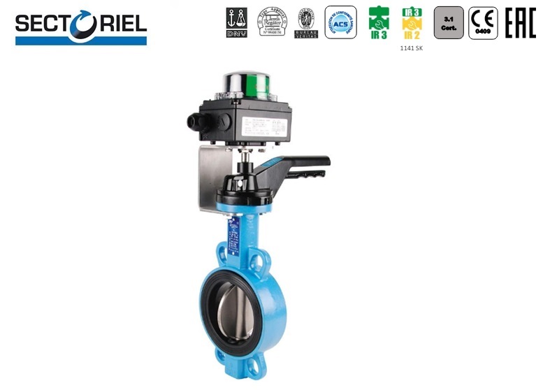 Vlinderklep 1141 DN40 + BFC SK012 GGG50/CF8M klep/NBR/Mechanisch LSB IP67