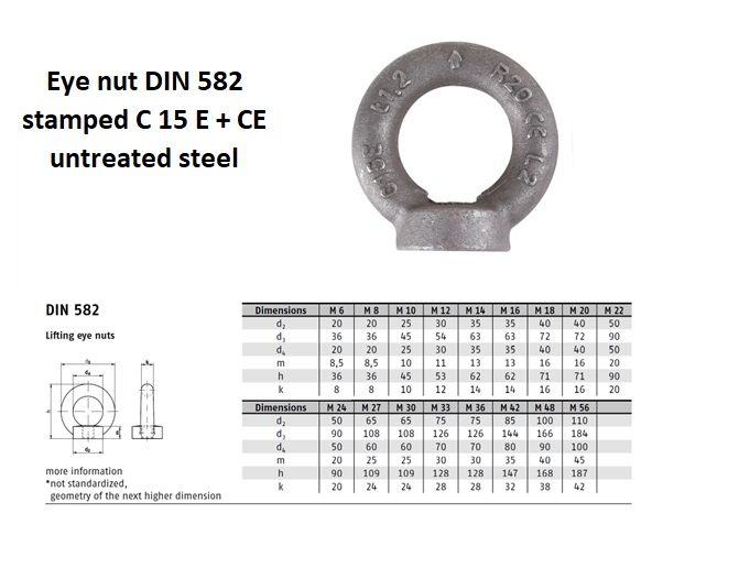 Oogmoer DIN 582 gestempeld C 15 E + CE onbehandeld staal M 6