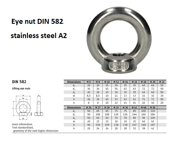 Oogmoer DIN 582 RVS A2 M 6