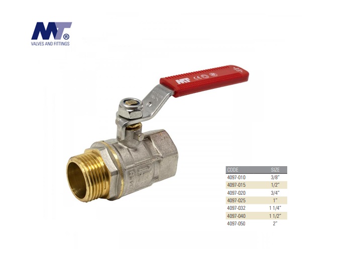 Kogelkraan messing  bi-bu PN 30 1