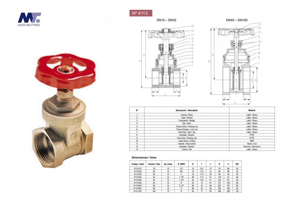 Messing schuifafsluiter Binnen-Binnen 4113CE 3/4 | DKMTools - DKM Tools