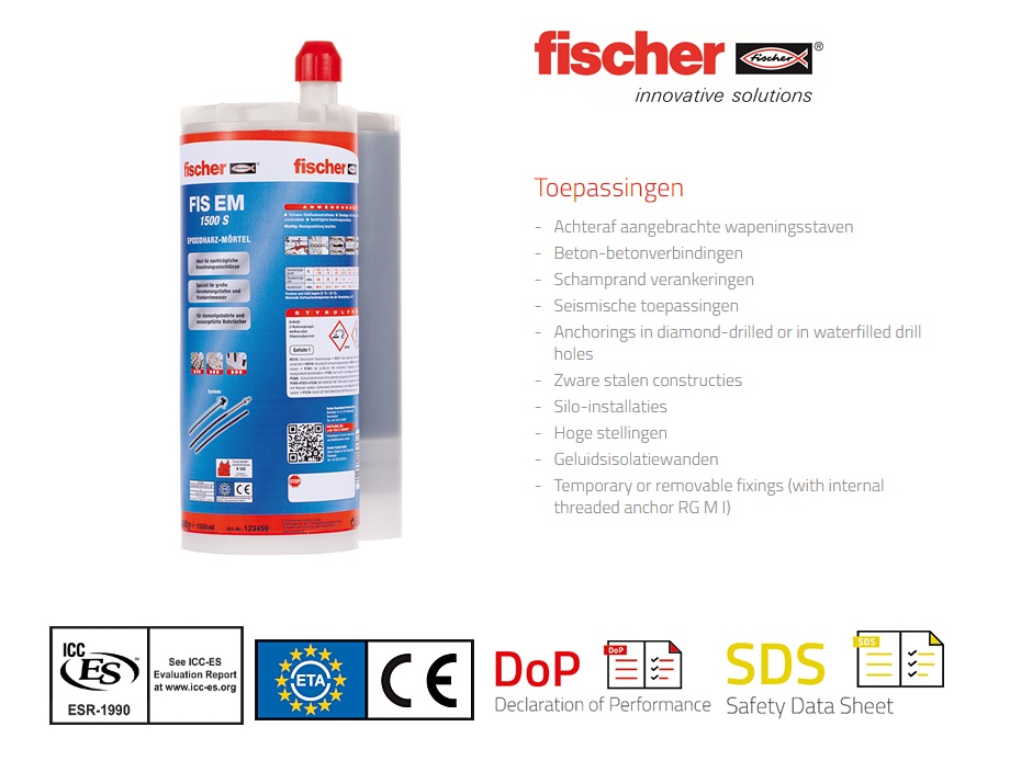 Fischer Injectiemortel FIS EM 1500 S