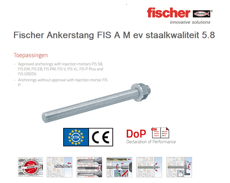 Fischer Draadstang FIS A M16x250 A4 | DKMTools - DKM Tools