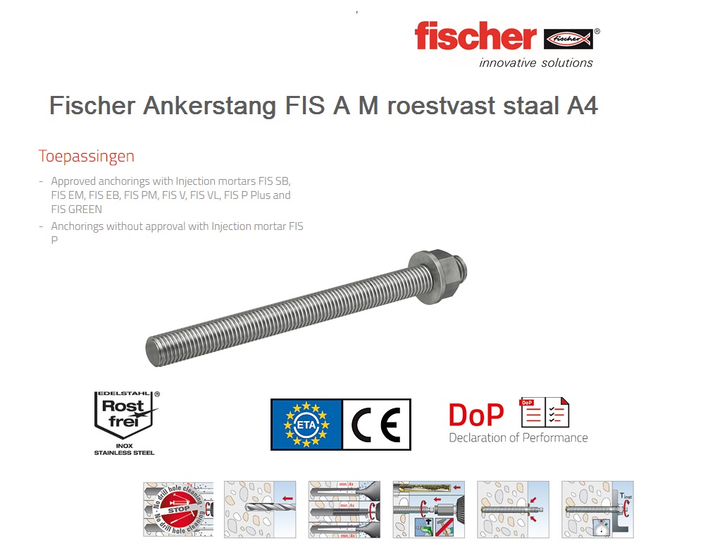 Fischer Draadstang FIS A M6x75 A4