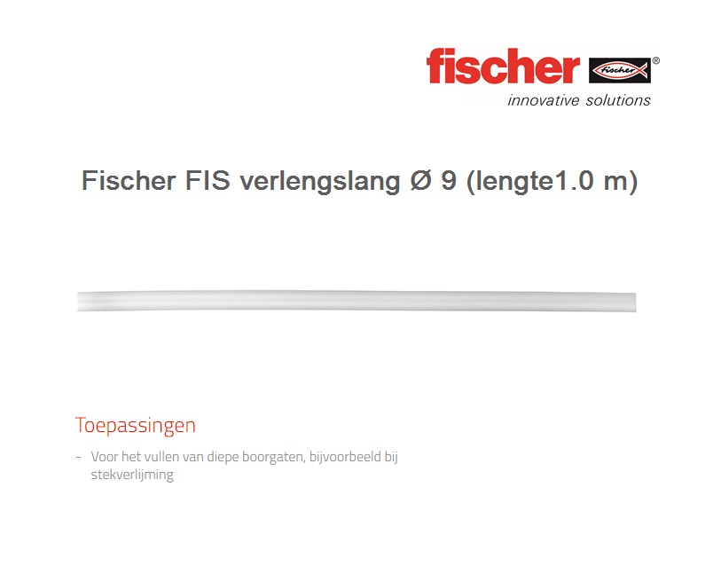Fischer FIS verlengslang Ø 9 (lengte1.0 m)