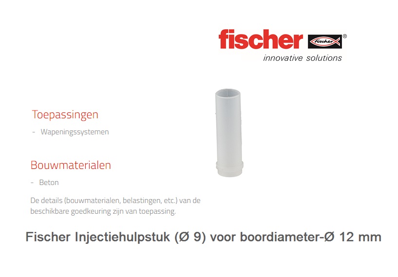 Fischer Injectiehulpstuk (Ø 9) voor boordiameter-Ø 12 mm aardkleur