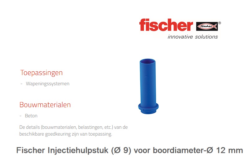 Fischer Injectiehulpstuk (Ø 9) voor boordiameter-Ø25 mm Zwart | DKMTools - DKM Tools