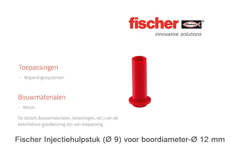 Fischer Injectiehulpstuk (Ø 9) voor boordiameter-Ø16 mm Rood
