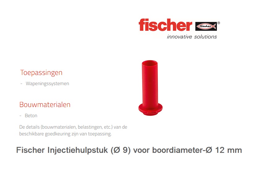 Fischer Injectiehulpstuk (Ø 9) voor boordiameter-Ø16 mm Rood