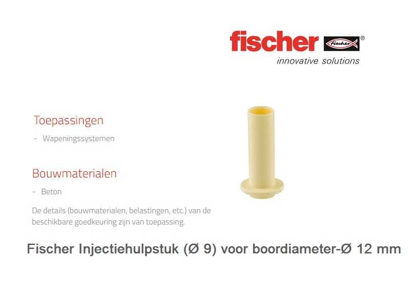 Fischer Injectiehulpstuk (Ø 9) voor boordiameter-Ø20 mm Groen | DKMTools - DKM Tools