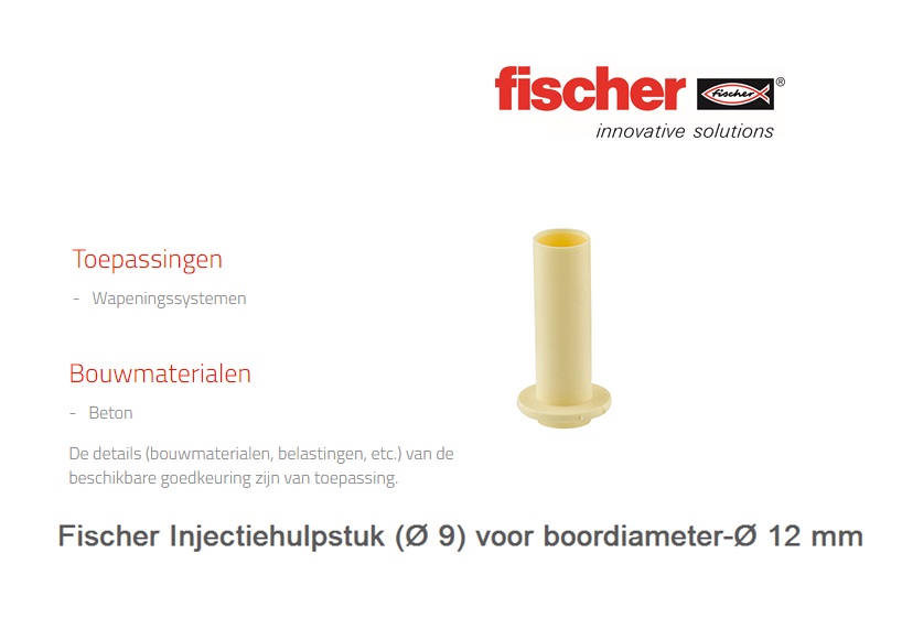 Fischer Injectiehulpstuk (Ø15) voor boordiameter-Ø40 Rood | DKMTools - DKM Tools