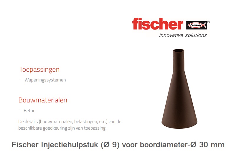 Fischer Injectiehulpstuk (Ø 9) voor boordiameter-Ø35 mm Bruin