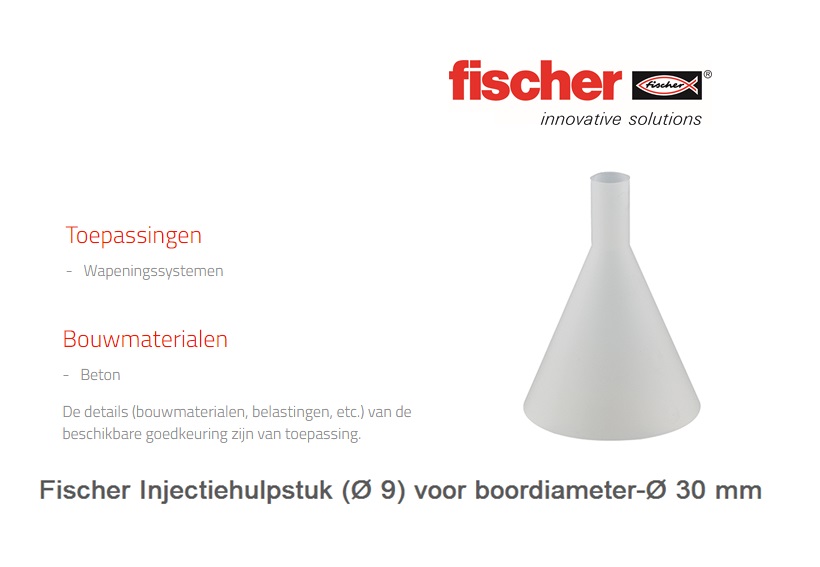 Fischer Injectiehulpstuk (Ø 9) voor boordiameter-Ø55 mm aardkleur