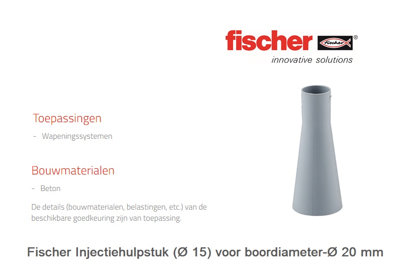 Fischer Injectiehulpstuk (Ø15) voor boordiameter-Ø30 Grijs