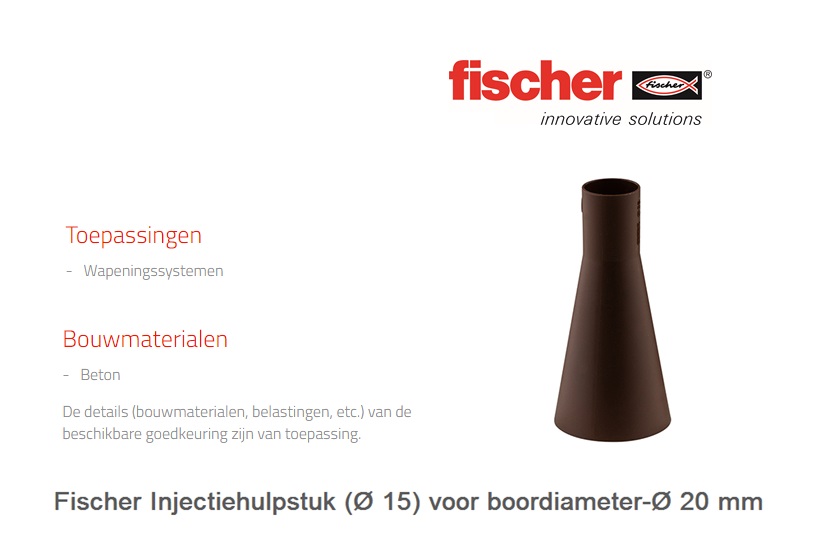 Fischer Injectiehulpstuk (Ø15)voor boordiameter-Ø35 Bruin