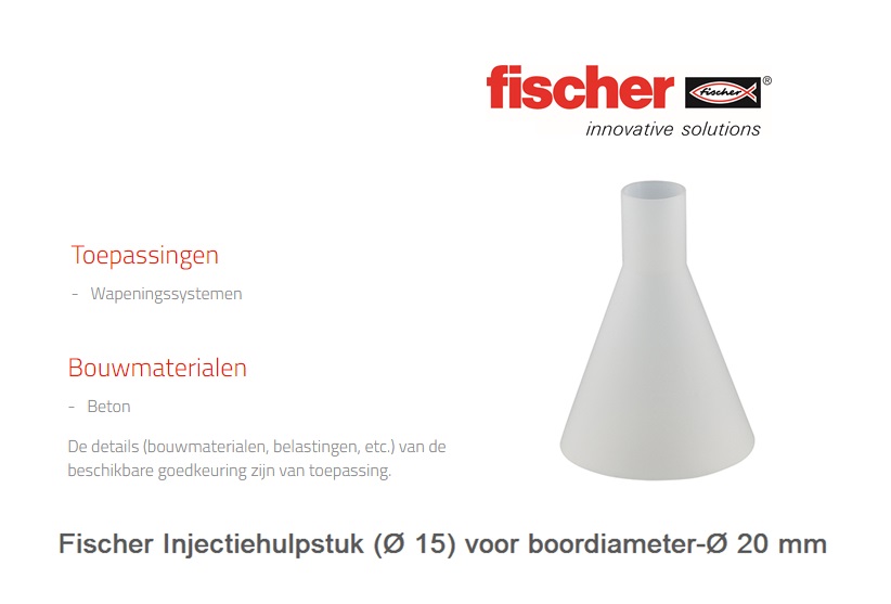 Fischer Injectiehulpstuk (Ø15) voor boordiameter-Ø55 Aardkleur