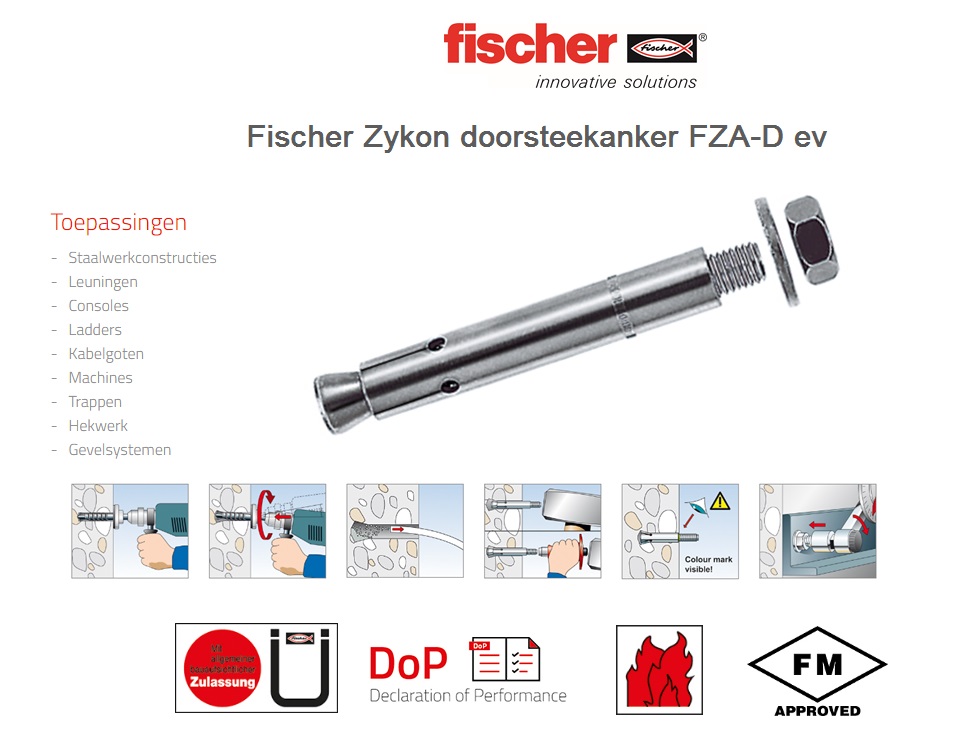 ZYKON-doorsteekanker FZA-D 12x50 M8 D/10