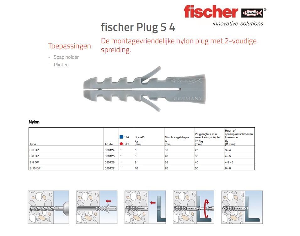 Fischer Plug S 6 | DKMTools - DKM Tools