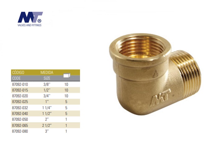 Messing bocht 45º Bi-Bi BSP 1/2