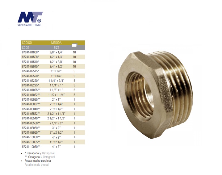 Messing Verloopring BSP 3/8