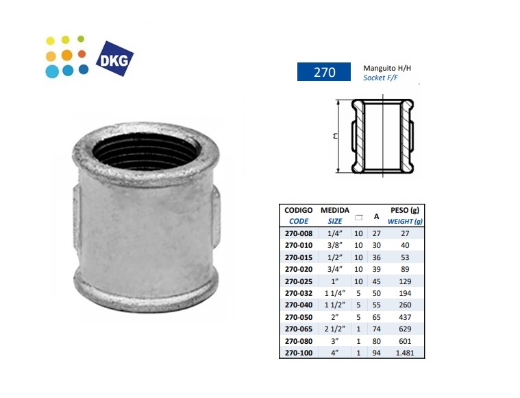 Sok binnendraad BSP nr.270 1/8