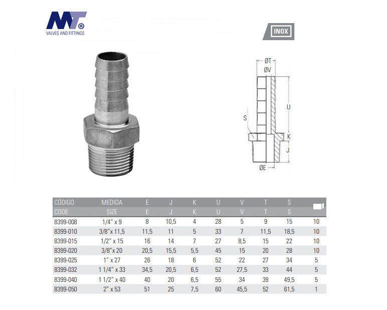 Rvs Slangpilaar 316 BSP 1/4