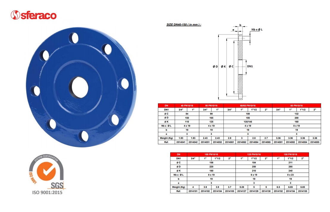 Schroefdraadflens PN10/16 DN200 Draad M55X300 | DKMTools - DKM Tools